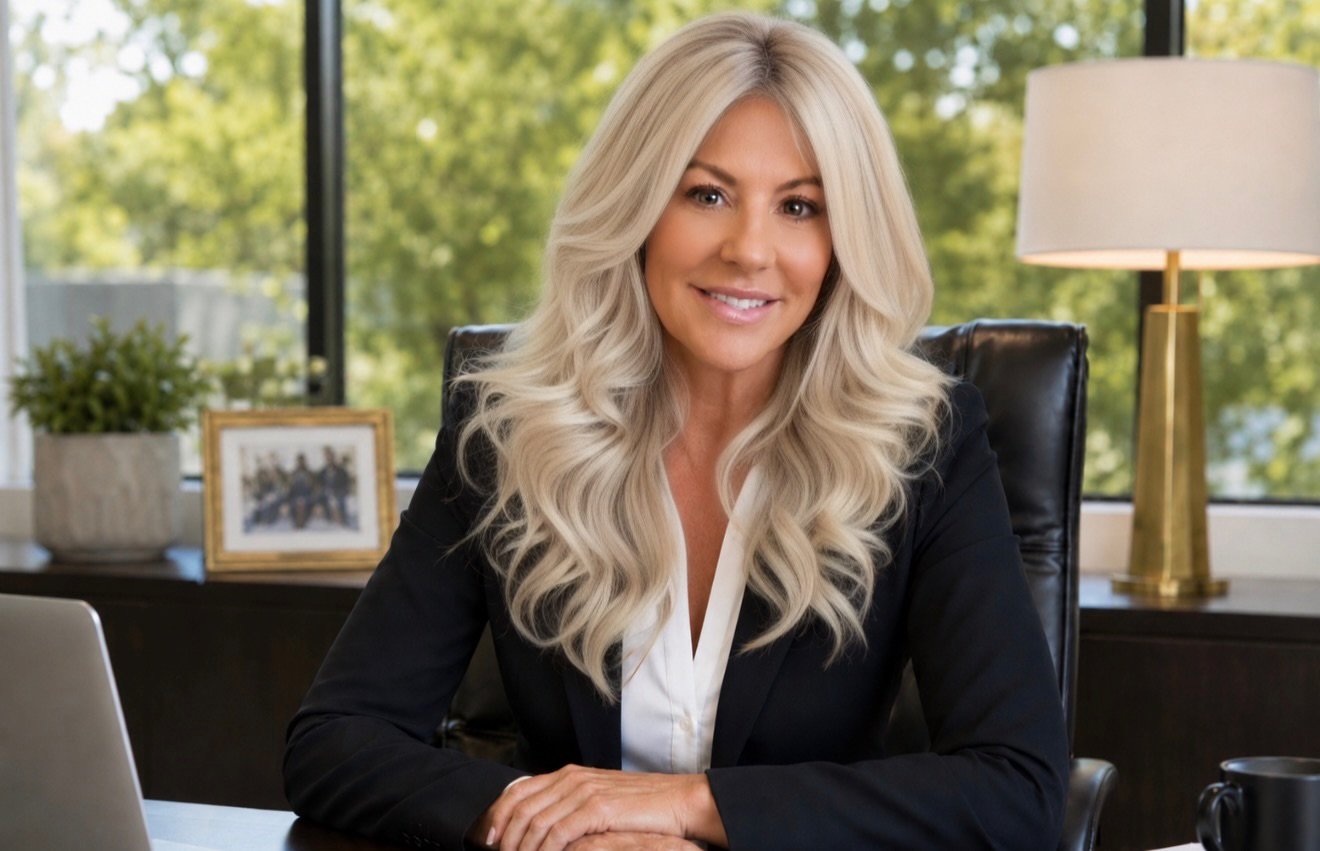 Eva Irwin, Founder of Elevated Vision Advantage, at her desk